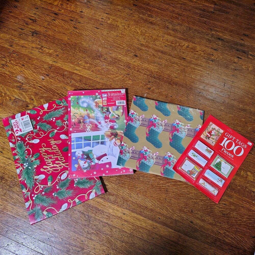 VTG Christmas Gift Boxes And Gift Tags Made In USA Nwts